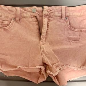 Time and Tru Pink Cut Off High Waisted Distressed Shorts